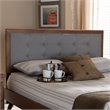 Baxton Studio Sarine Mid-Century Wood Tufted Full Headboard in Light Gray