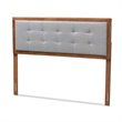 Baxton Studio Sarine Mid-Century Wood Tufted Full Headboard in Light Gray