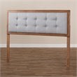 Baxton Studio Sarine Mid-Century Wood Tufted Queen Headboard in Light Gray