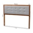 Baxton Studio Sarine Mid-Century Wood Tufted Queen Headboard in Light Gray