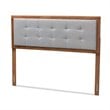 Baxton Studio Sarine Mid-Century Wood Tufted Queen Headboard in Light Gray