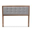 Baxton Studio Sarine Mid-Century Wood Tufted King Headboard in Light Gray