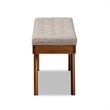 Baxton Studio Alona Mid-Century Upholstered Wood Bench in Light Gray