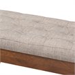 Baxton Studio Alona Mid-Century Upholstered Wood Bench in Light Gray