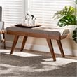 Baxton Studio Alona Mid-Century Upholstered Wood Bench in Light Gray