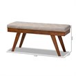 Baxton Studio Alona Mid-Century Upholstered Wood Bench in Light Gray