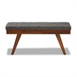 Baxton Studio Alona Mid-Century Upholstered Wood Bench in Gray