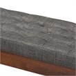 Baxton Studio Alona Mid-Century Upholstered Wood Bench in Gray