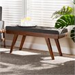 Baxton Studio Alona Mid-Century Upholstered Wood Bench in Gray