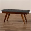 Baxton Studio Alona Mid-Century Upholstered Wood Bench in Gray