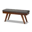 Baxton Studio Alona Mid-Century Upholstered Wood Bench in Gray