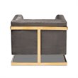 Baxton Studio Ambra Velvet Fabric with Gold Finish Accent Chair in Gray