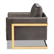 Baxton Studio Matteo Velvet Fabric with Gold Finish Accent Chair in Gray