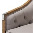Baxton Studio Terina Fabric and White Washed Oak Wood Accent Chair in Gray-Beige