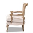 Baxton Studio Vallea Velvet Fabric and Oak Wood Accent Chair in Light Beige