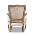 Baxton Studio Vallea Velvet Fabric and Oak Wood Accent Chair in Light Beige