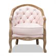 Baxton Studio Genevieve Light Pink Velvet White-Washed Oak Armchair
