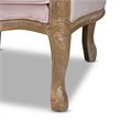 Baxton Studio Genevieve Light Pink Velvet White-Washed Oak Armchair