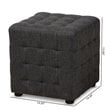 Baxton Studio Elladio Upholstered Wood Cube Ottoman in Dark Gray - Set of 2