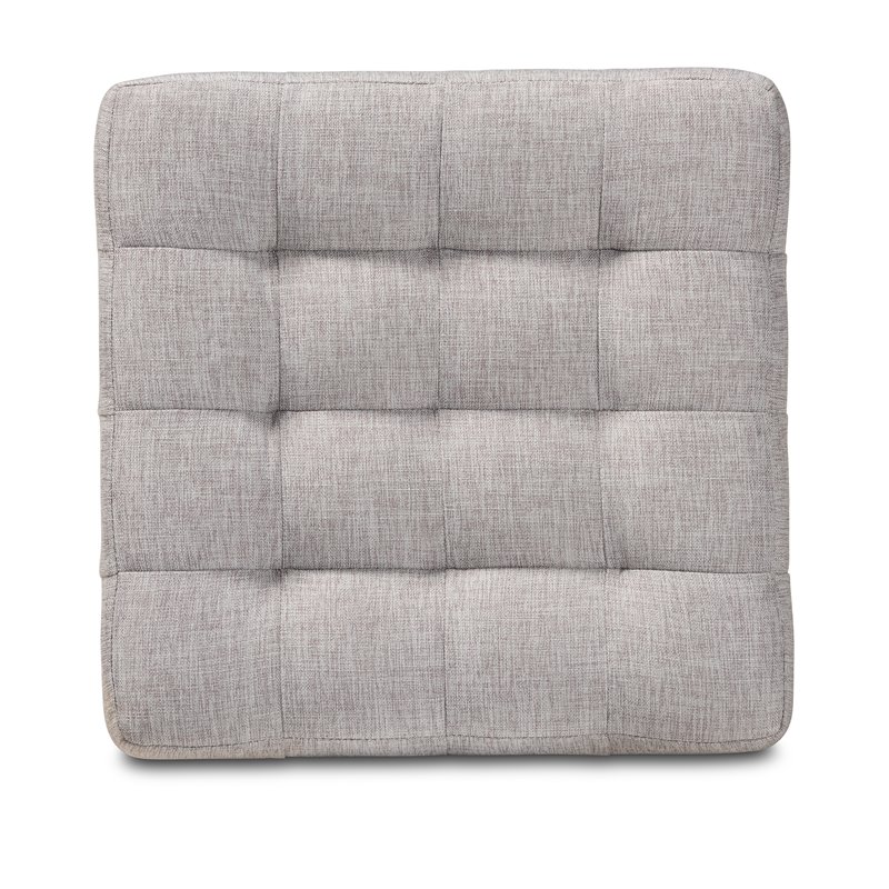 Baxton Studio Elladio Upholstered Wood Cube Ottoman in Gray Beige - Set of 2