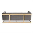 Baxton Studio Ambra Modern Velvet and Gold Finish Sofa in Gray