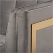 Baxton Studio Ambra Modern Velvet and Gold Finish Sofa in Gray