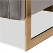 Baxton Studio Ambra Modern Velvet and Gold Finish Sofa in Gray