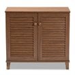 Baxton Studio Coolidge Contemporary Wood 4-Shelf Shoe Cabinet in Walnut Brown