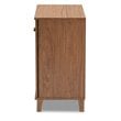 Baxton Studio Coolidge Contemporary Wood 4-Shelf Shoe Cabinet in Walnut Brown