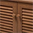 Baxton Studio Coolidge Contemporary Wood 4-Shelf Shoe Cabinet in Walnut Brown