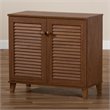 Baxton Studio Coolidge Contemporary Wood 4-Shelf Shoe Cabinet in Walnut Brown