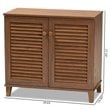 Baxton Studio Coolidge Contemporary Wood 4-Shelf Shoe Cabinet in Walnut Brown