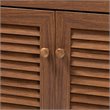 Baxton Studio Coolidge Wood 4-Shelf and Drawer Shoe Cabinet in Walnut Brown