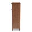 Baxton Studio Coolidge Wood 5-Shelf and Drawer Shoe Cabinet in Walnut Brown