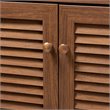 Baxton Studio Coolidge Wood 5-Shelf and Drawer Shoe Cabinet in Walnut Brown