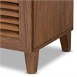 Baxton Studio Coolidge Wood 5-Shelf and Drawer Shoe Cabinet in Walnut Brown