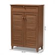 Baxton Studio Coolidge Wood 5-Shelf and Drawer Shoe Cabinet in Walnut Brown