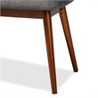 Baxton Studio Flora Upholstered Wood Bench in Dark Gray and Medium Oak