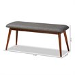 Baxton Studio Flora Upholstered Wood Bench in Dark Gray and Medium Oak