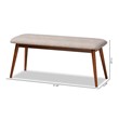 Baxton Studio Flora Upholstered Wood Bench in Light Gray and Medium Oak