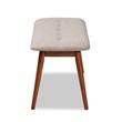 Baxton Studio Flora Upholstered Wood Bench in Light Gray and Medium Oak