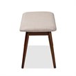 Baxton Studio Flora Upholstered Wood Bench in Light Gray and Walnut