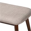 Baxton Studio Flora Upholstered Wood Bench in Light Gray and Walnut