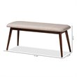 Baxton Studio Flora Upholstered Wood Bench in Light Gray and Walnut