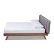 Baxton Studio Brita  King SizeGrey Upholstered Walnut Finished Bed