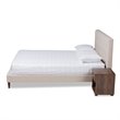 Baxton Studio Maren Queen Size Beige Platform Bed with Two Nightstands