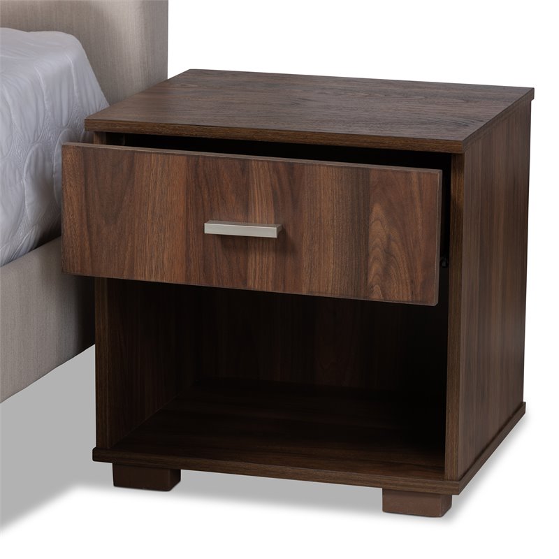 Baxton Studio Maren Queen Size Beige Platform Bed with Two Nightstands