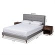 Baxton Studio Queen Size Maren Light Grey Platform Bed with Nightstands