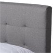 Baxton Studio Queen Size Maren Light Grey Platform Bed with Nightstands