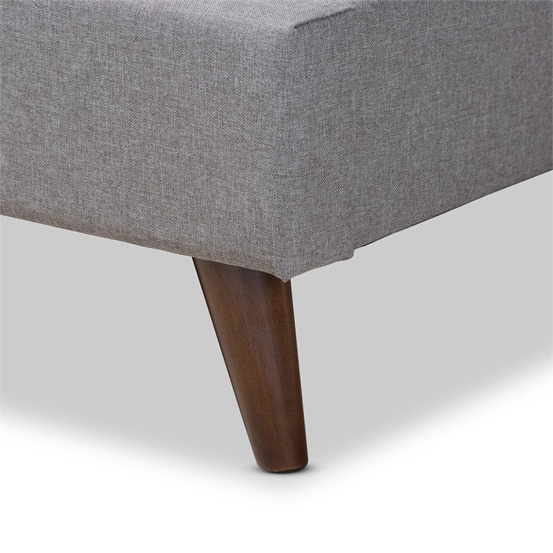 Baxton Studio Queen Size Maren Light Grey Platform Bed with Nightstands